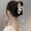 Long Butterfly Beaded Tassel Hair Clip For Women Fairy Temperament Sweet Princess Hairpin  Hair Accessories
