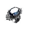 Sea Blue Topaz Ring Vintage Thai Silver Goose Egg Hand Jewelry