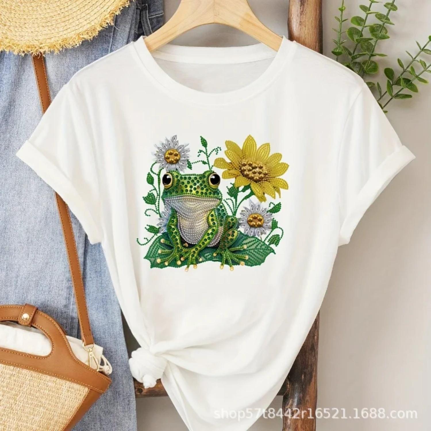 A Summer Hit Casual Women s T-shirt with Fun Mushroom Prints Aesthetic Clothes Graphic T Shirts Tops S
