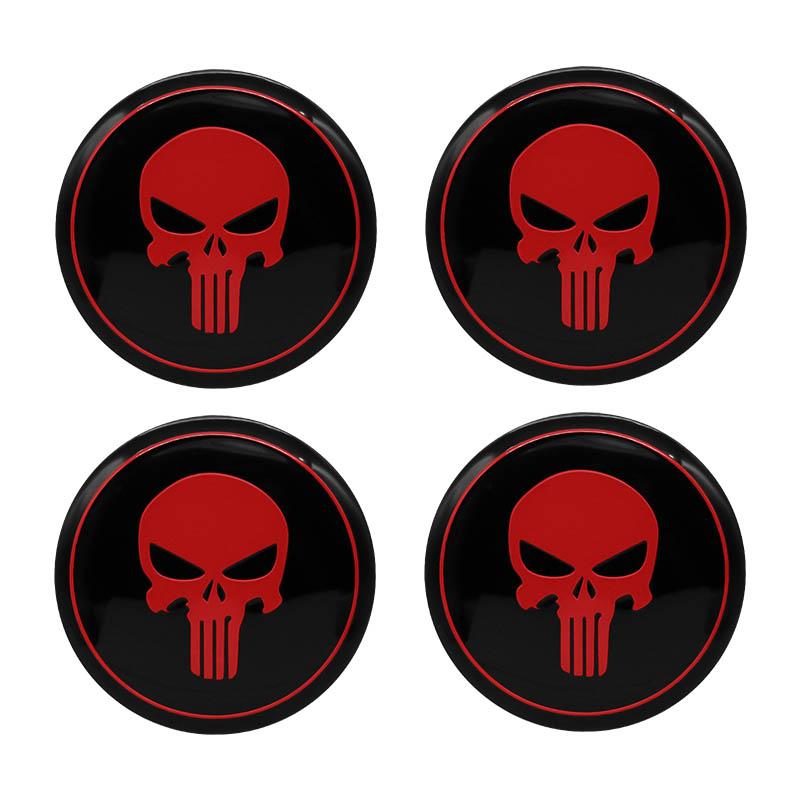 4PCS 56MM 60MM Skull Emblem Wheel Center Hub Cap Car Rims Dust-proof Cover Hubcaps Sticker Auto Styling Accessories