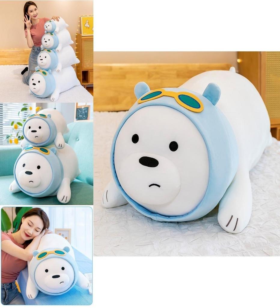 Niedlicher Weißbär Plüschtier Kissen Stofftier Puppe Brille Bär Mädchen Geschenk Großhandel Fabrik