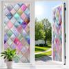 Buntglas-Effekt Fensterfolie Geometrisches Muster Dekorativ Statisch Haftend UV-Blockierung Hitzeregulierung Vintage Regenbogen Fensteraufkleber für Wohnzimmer