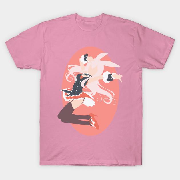 T-Shirt Damen Kurousagi Harajuku Print Kawaii T-Shirt Sommer Kurzarm Damen T-Shirt Top Tee