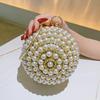 Runde Perlen-Kupplungstasche Mini-Handtasche Luxuriöse Elegante Abendtasche Ringgriff Für Damen Braut Brautjungfer Hochzeitsfeier Handtasche