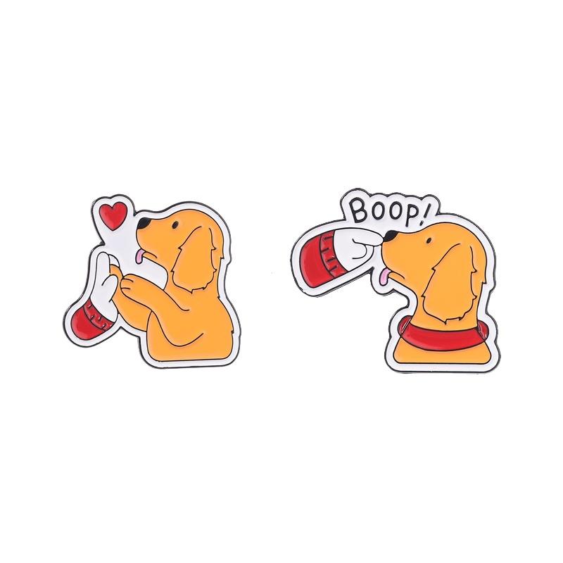 2-6pcs/set Cute Animal Enamel Pins Curious Monkey Golden Retriever Chubby Cat Crow Brooches Lapel Badge Jewelry Gifts For Friend