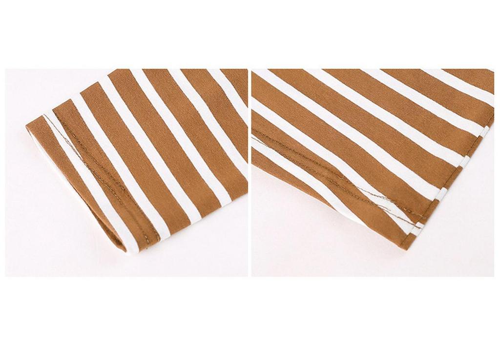 Women's Striped Long Sleeve Pure Cotton Polo T-shirt - Versatile, Loose Fit for Spring/Autumn 2026