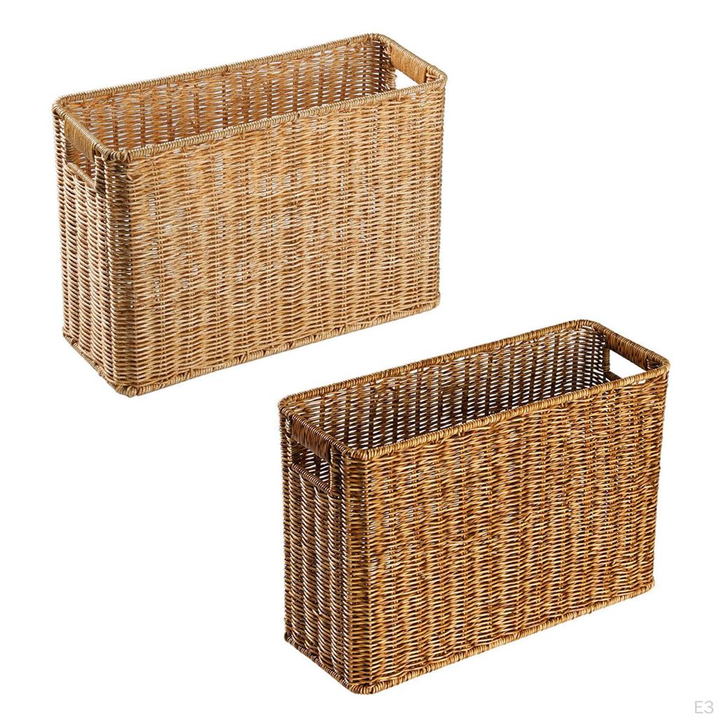 Hand- Basket Decorative Shelves Organizing Rectangle Sundries Storage Bins Finishing for