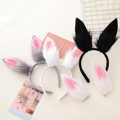 Women's 3D Long-Eared Rabbit Plush Headband - Cute Bunny Ears Cosplay for Halloween & Christmas