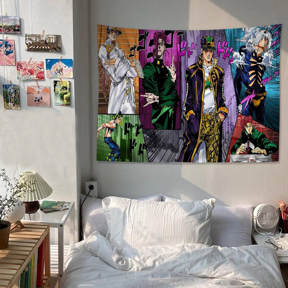 JoJo Bizarre Adventure Tapestry Art Printing Cheap Hippie Wall Hanging Bohemian Wall Tapestries Mandala Art Home Decor