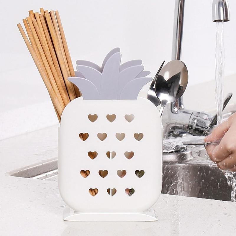Kitchen Storage Rack Pineapple Drain Chopsticks Cage Plastic Chopsticks Spatula Spoon Hanging Basket