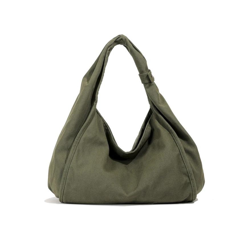 Damen-Umhängetasche Große Canvas-Handtaschen für Damen 2026 Cott-Stoff Fashi Koreanische Weibliche Lässige Tragetaschen Pastorale Einfache Tasche
