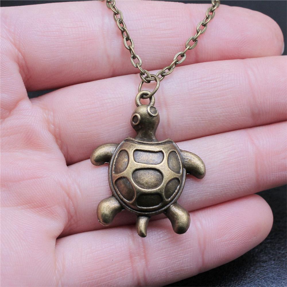 Schildkröte Seestern Muschel Anhänger Antik Bronze Metall Brautkragen Halskette für Strandhochzeit Trendiges Geschenk