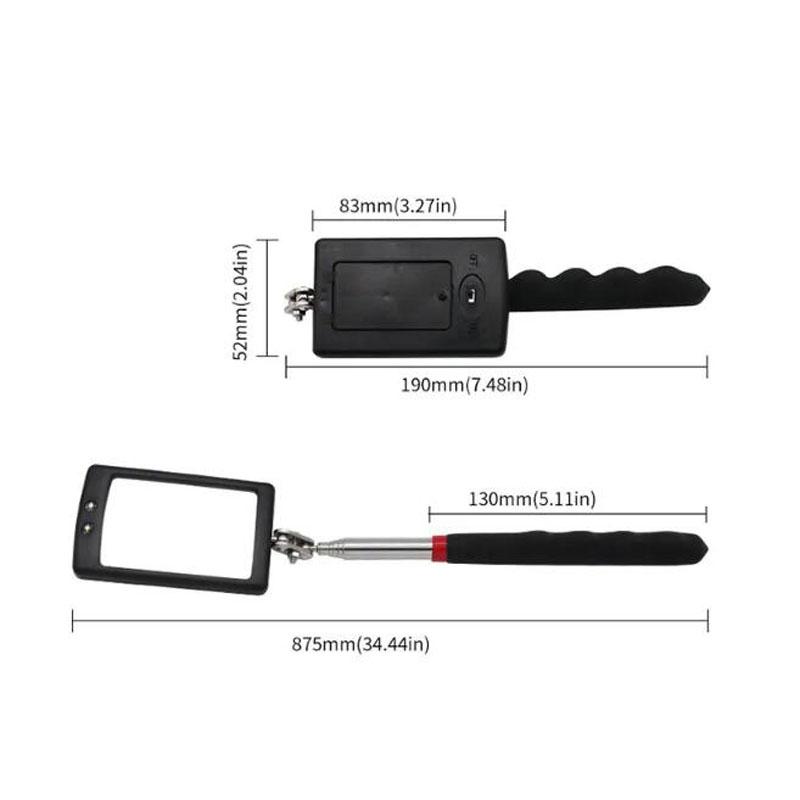 Telescoping Flexible Head Inspection Mirror Car Bottom With Light Adjustable Detection Mirror Magnification Inspection Mirror