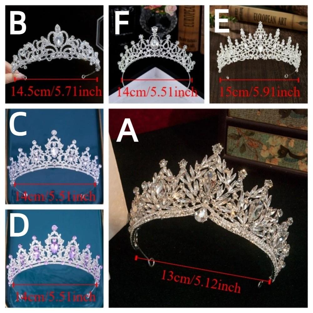 Metal Baroque Crown Queen Party Pageant Rhinestone Crown Exquisite Princess Tiara  Girls Headband