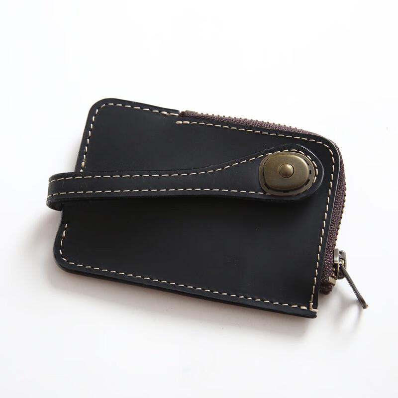 WIPELO Retro Crazy Horse Leather Key Pouch