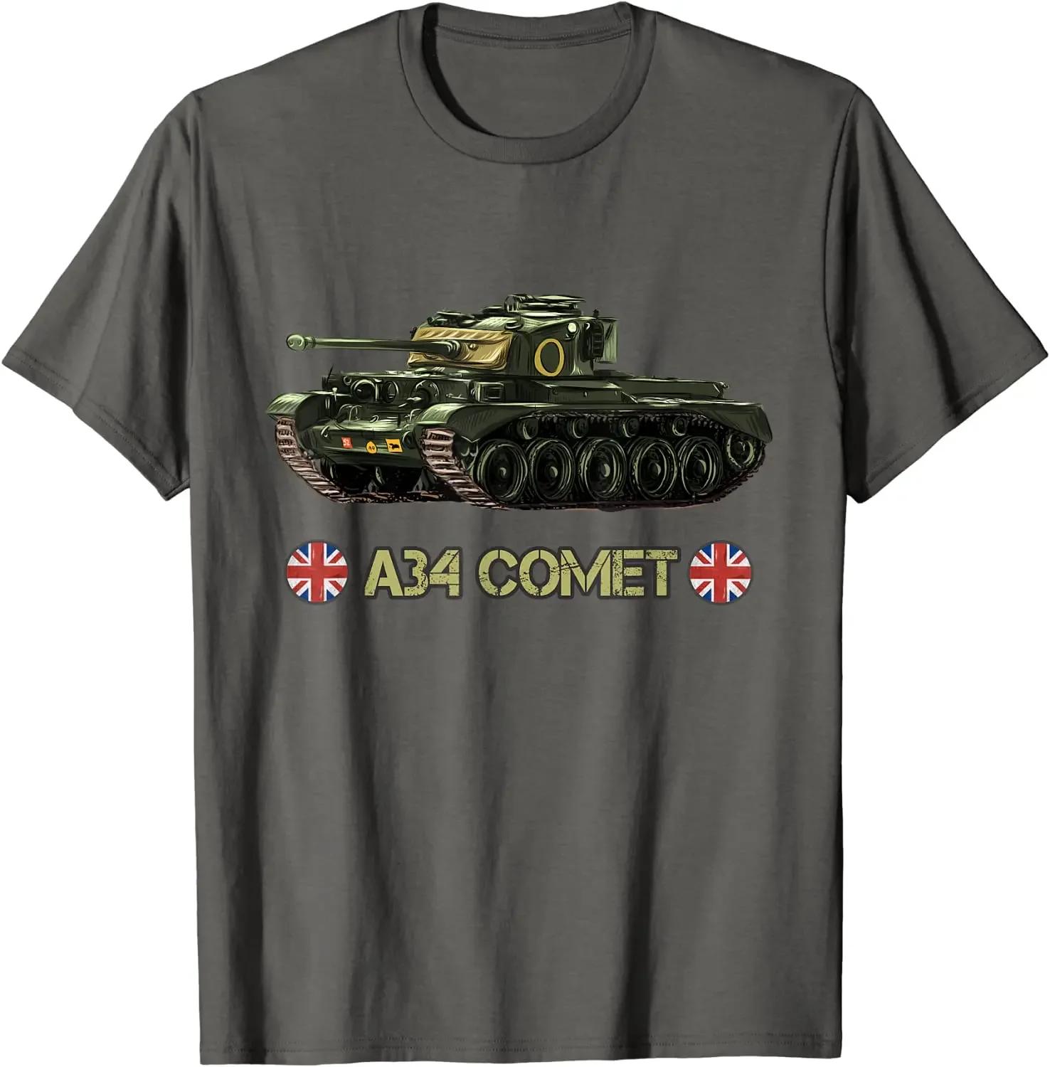 

World War 2 British Army Tank A34 Comet WW2 Men TShirt Short Casual 100 COTTON ONeck t shirt S
