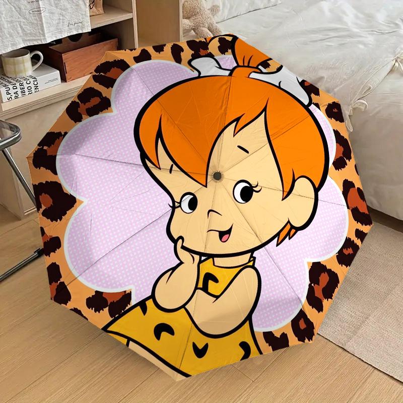 1pz Ombrello di Alta Qualità a Tema Flintstones, Pebbles, Ombrello ad Apertura e Chiusura Automatica, Ombrello Multifunzionale G0811124