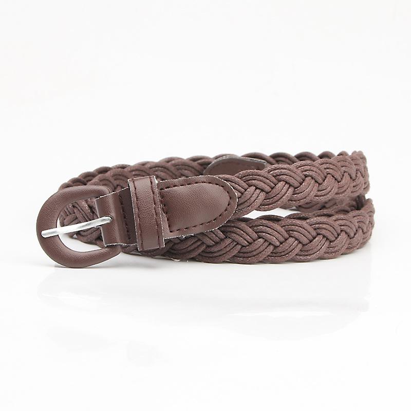 Retro Mori Girl Women's Cable Knit Buckle Belt - Versatile Korean Style Decorative Accessory