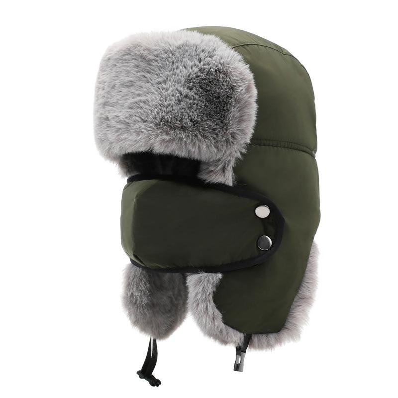 Men Winter Mask Bomber Hat Velvet Thick Cycling Outdoor Warm Ski Hat Ear Protection Cotton Hat