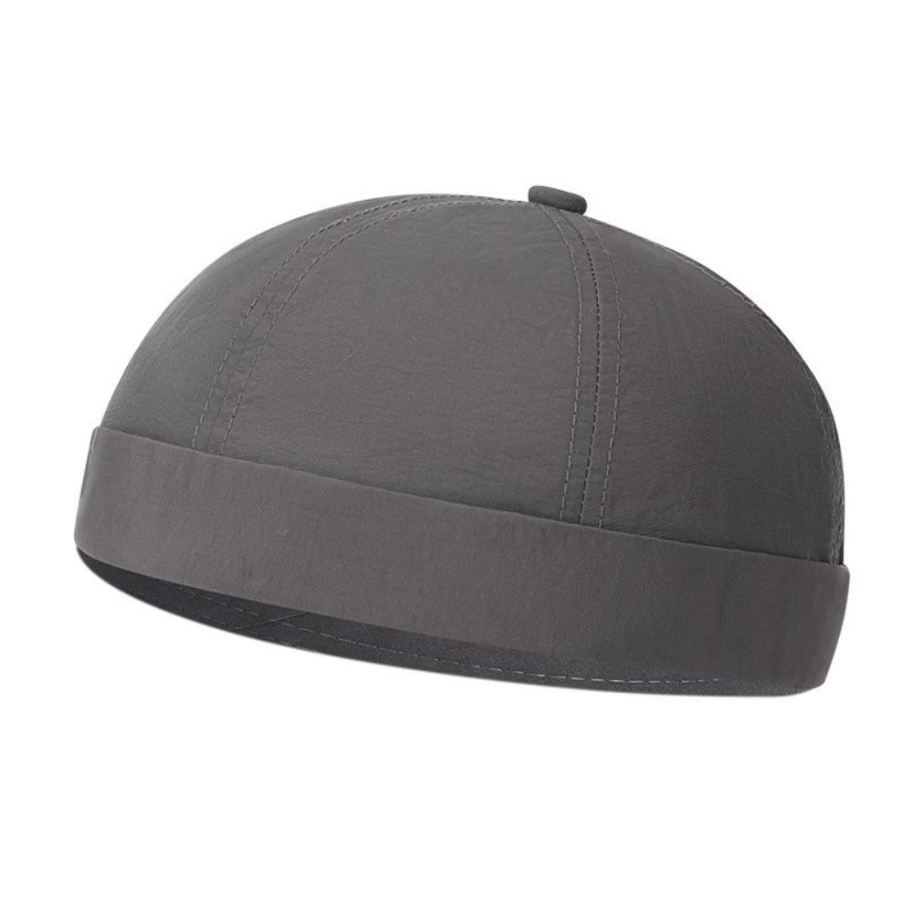 

Lightweight Brimless Beanie Cap For Men Quick Drying Adjustable Summer Docker Cap Solid Color Breathable Dome Melon Cap Outdoor