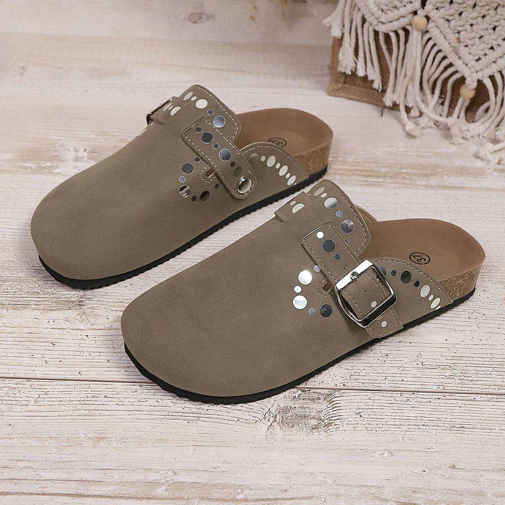 Faux Leather Cork Footbed Clogs for Women Memory Foam Arch Support Platform Slippers Women's Slip-ons Mules Potato Shoes Vegan Suede Clogs Sandals