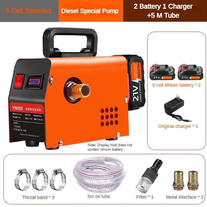 Small Multifunctional Electric Diesel Pump Portable Handheld Diesel Fuel Dispenser  Rechargeable Oil Injection Pump