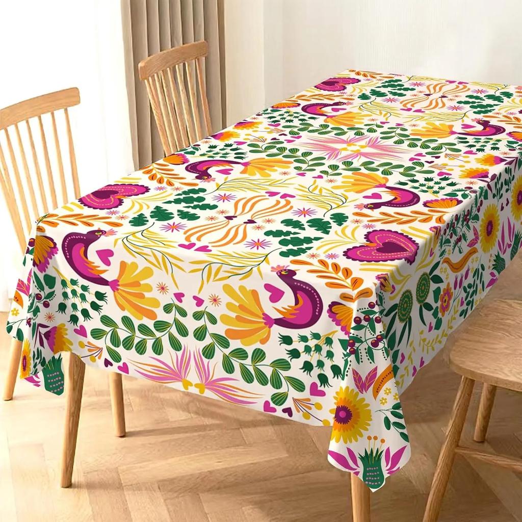Mexican Day of The Dead Fiesta Waterproof Tablecloth Holiday Party Decor Reusable Farmhouse Kitchen Dining Tablecloth Home Decor