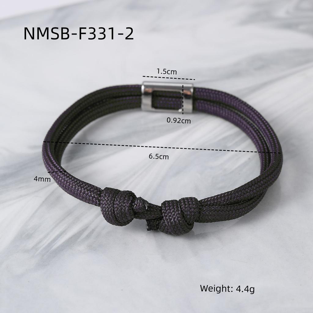 GEMCHIC Women's Adjustable Colorful Rope Bracelet with 18K Titanium Steel Bar, Engravable Personalized Unisex Fashion Wristband