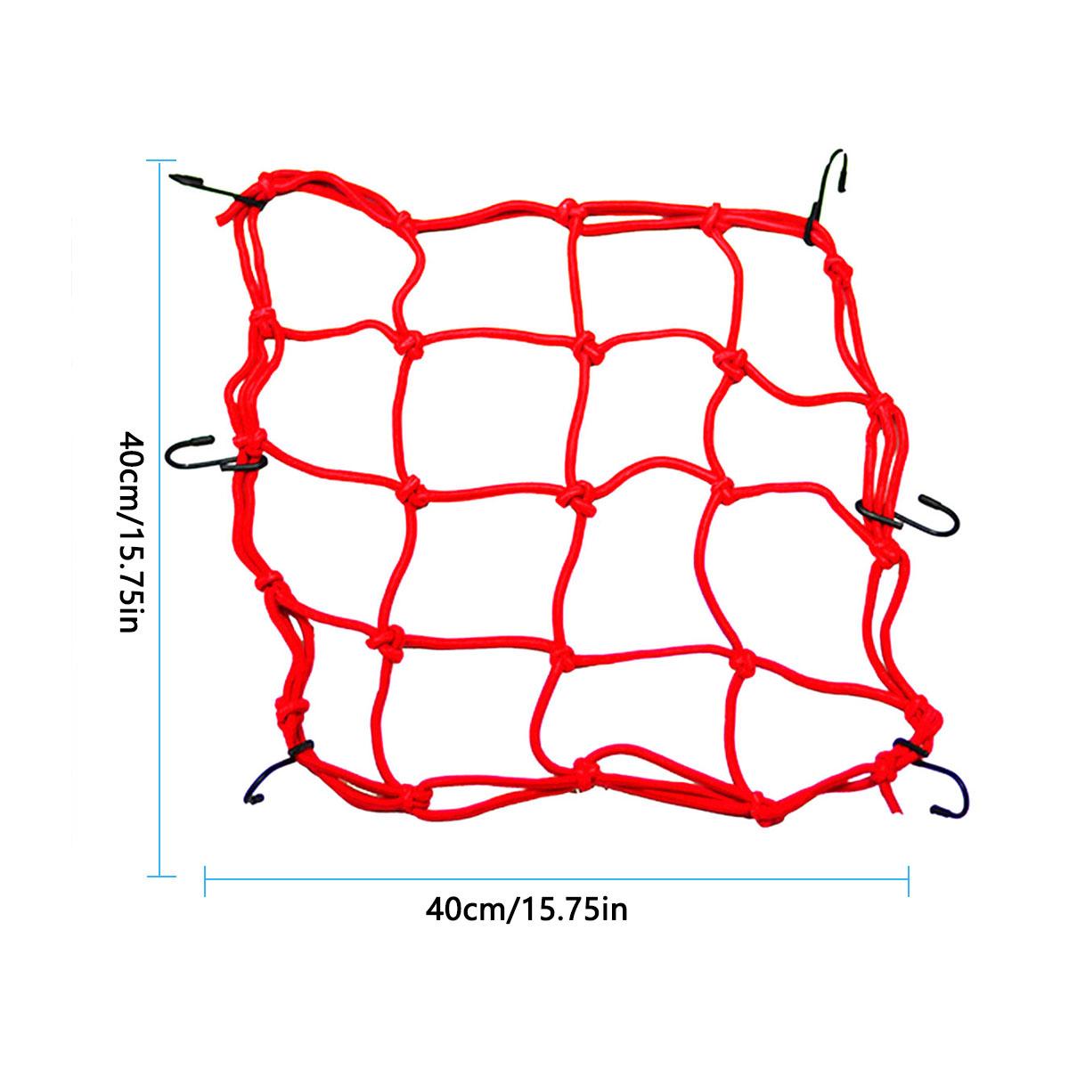 

30*30cm / 40*40cm Heavy-Duty Elastic Motorcycle Luggage Net Helmet Holder Tank Mesh Adjustable Hooks