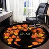 1pc Autumn Cat Office Round Area Rug, Indoor Mat Suitable For Office, Under Office Chairs Bedroom Living Room Home Decor, Room Deco 095