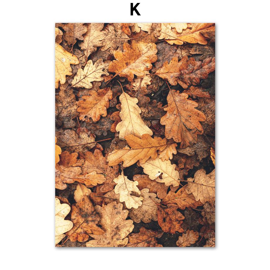 Autumn Deer Castle Fallen Leave Poster Pier Plant Forest Print Wall Art Pictures Canvas Painting For Living Room Home Decor