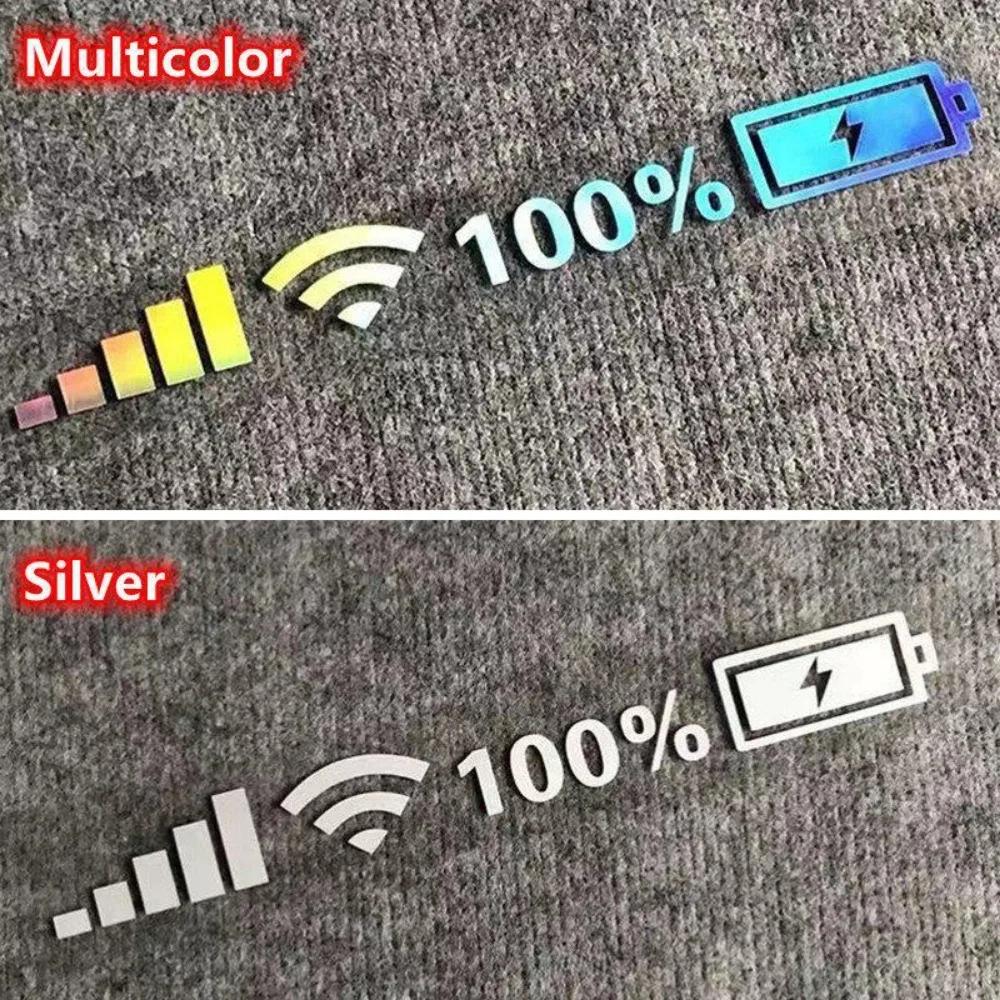 

Car Decoration Stickers WIFI Battery Level Signal Car Decals серебряный