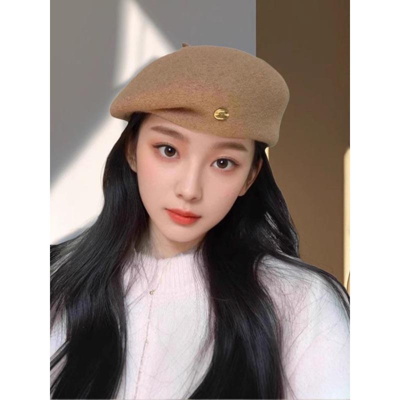 

Французский ретро берет Женский осенне-зимний Новый шерстяной колпак-бутон Корейский стиль Стереотипный дизайн Шляпа художника M（56-58cm）