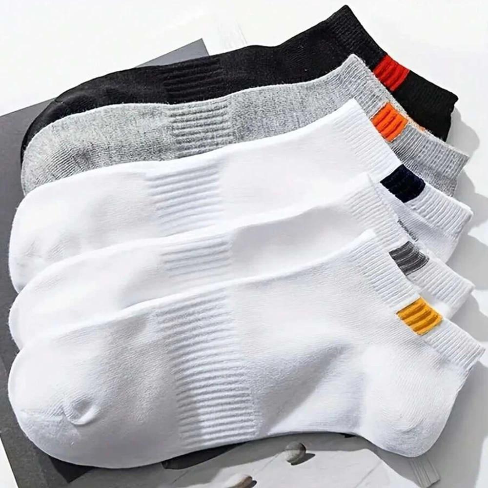 

5 Pairs Low Tube Men Sport Socks Set Breathable Fashion And Well-Matched Casual Socks For Men Spring And Summer Wear One Size