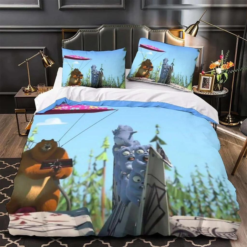 3D Printed  Grizzy and the lemmings Bedding Set Single Twin Full Queen King Size Bed Set Adult Kid Bedroom Duvet cover Sets