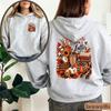 Flannels Leaves Lattes Hoodie Autumn Coffee Graphic Sweatshirt Fall Pumpkin Sunflower Candle Book Unisex Pullover Top