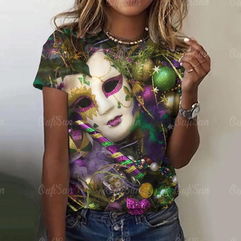 

Women T Shirts 3d Carnival Printed Top For Wpman Gothic Graphic Tees Clothes Winter Holiday Party T Shirt Summer Casual Tops XS