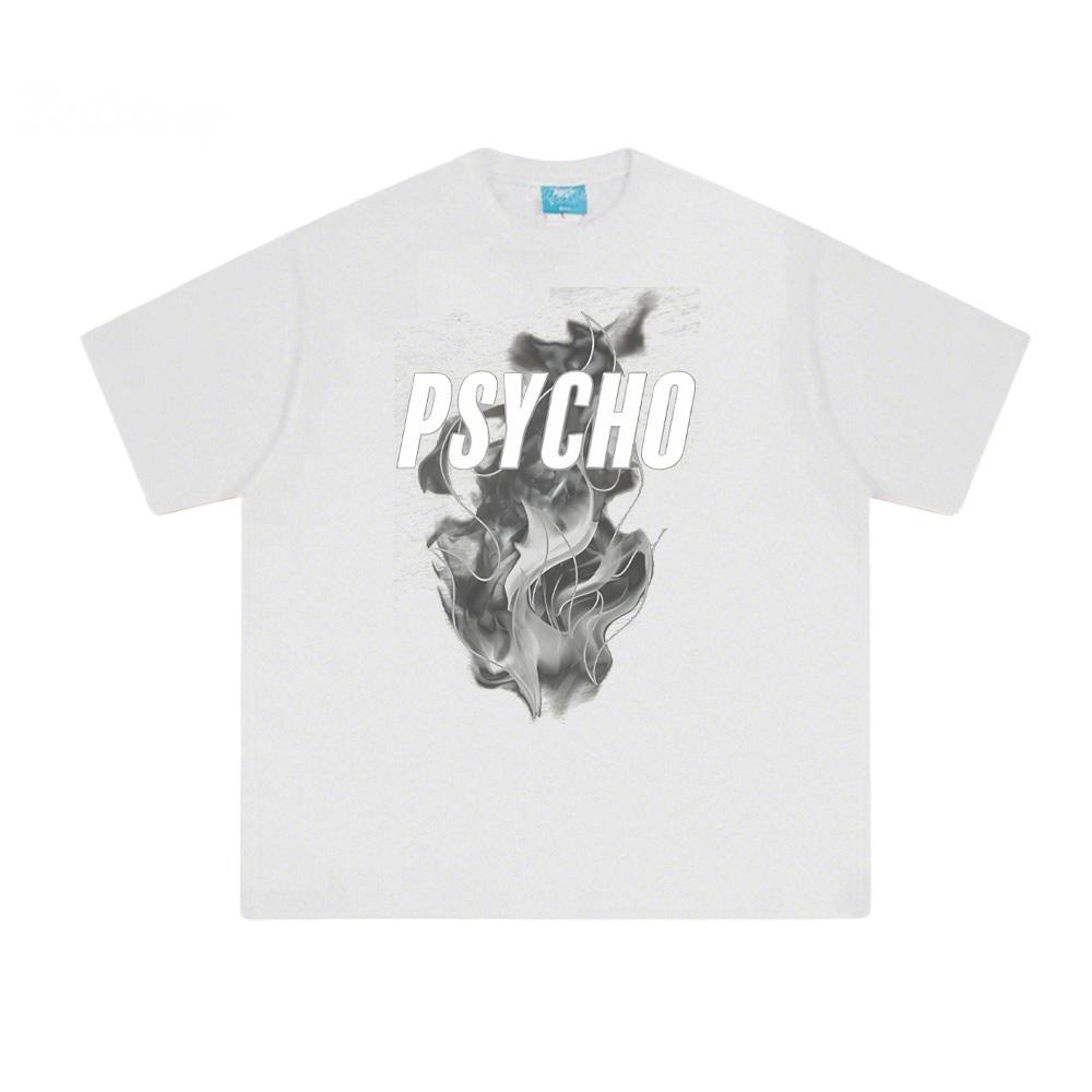 Psycho Grey Reflective Tee Dave Print T-Shirt Harajuku 100% Cotton Comfortable Female/Male Tees