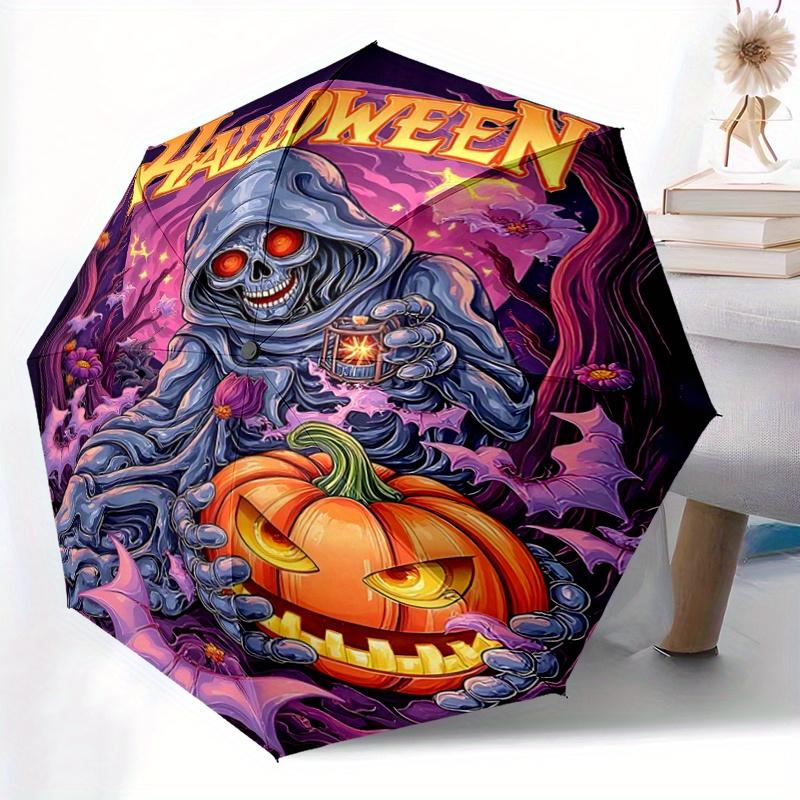 1pc Halloween Theme Automatic Opening and Closing Umbrella - Suitable for Various Occasions, Outdoor Activities, Lightweight and Durable Automati