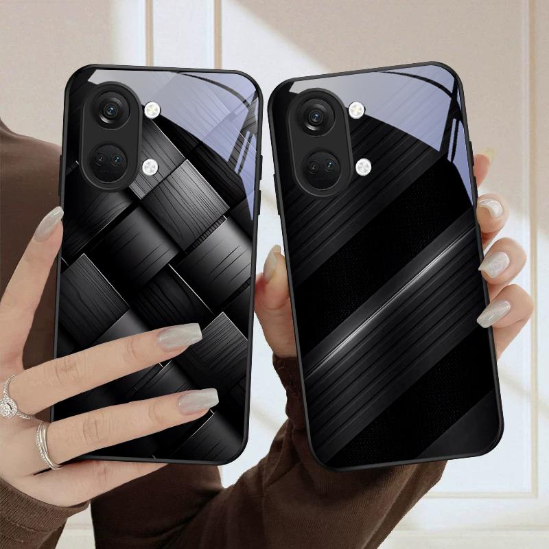 Dark geometric texture For OnePlus Nord CE 2T 2 3 Lite N20 N30 6T 7 7T 8 8T 9 10 Pro 11R 12R 13R Ace 2V 5 Pro Glass Phone Case