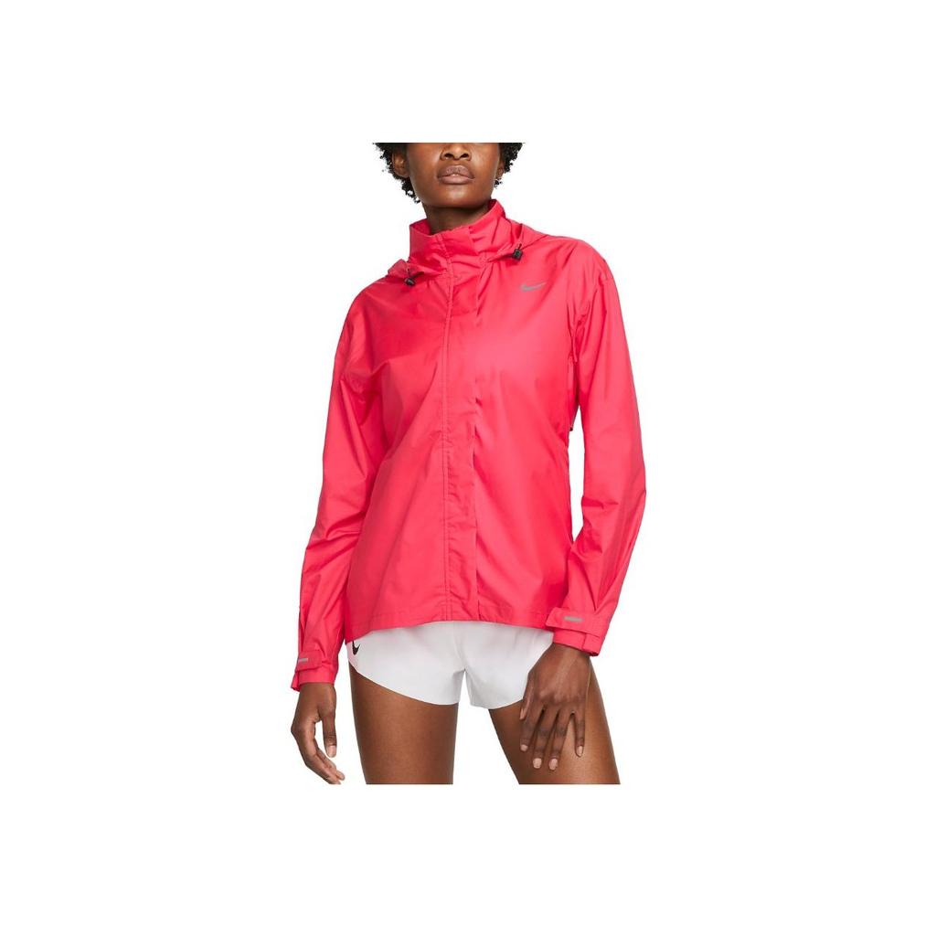 Nike Solid Color Hooded Zip-Up Casual Long Sleeve Jacket Women jackets Magenta FB7451-648