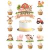 Jungle Animal Happy Birthday Cake Toppers Birthday Cake Decorations for Animal Theme Jungle Birthday Baby Shower Party Supplies