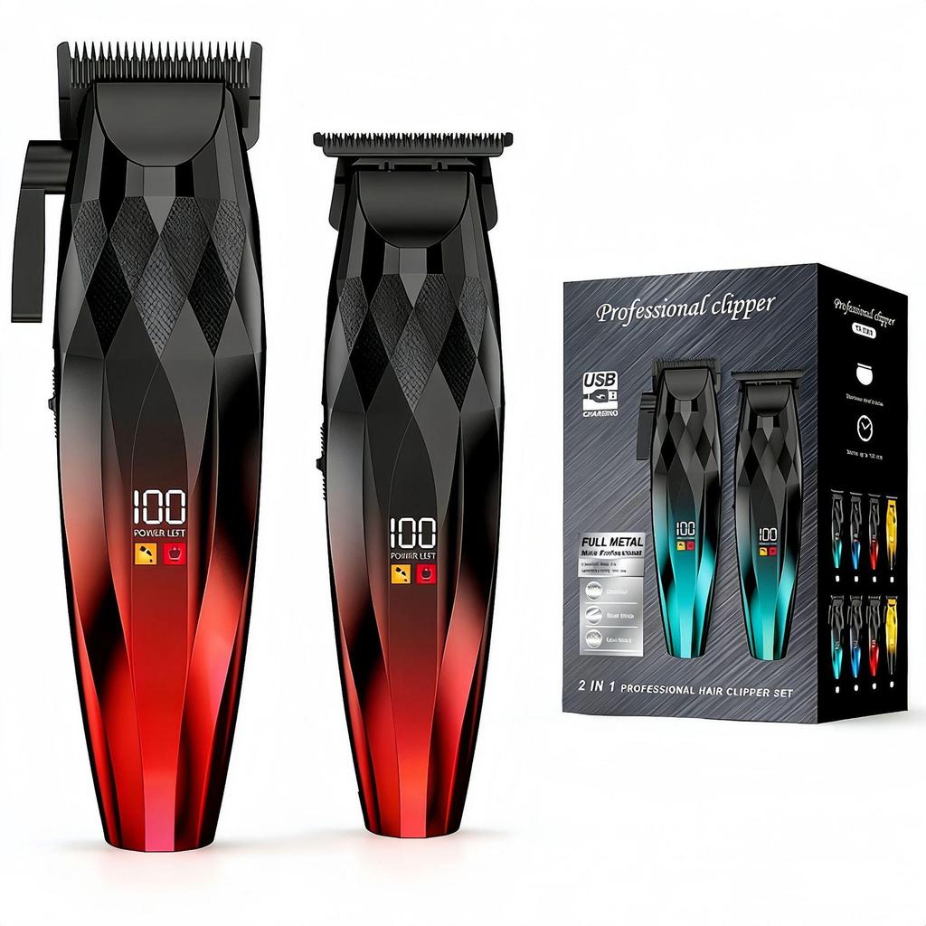 Professional Electric Hair Clipper Set for Barbers - Includes Carving Tool
