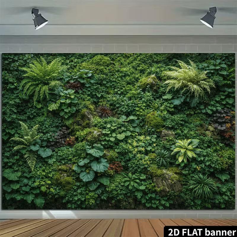 2D Tropical Plant Wall Backdrop for Greenery, Bohemian & Urban Jungle Photography