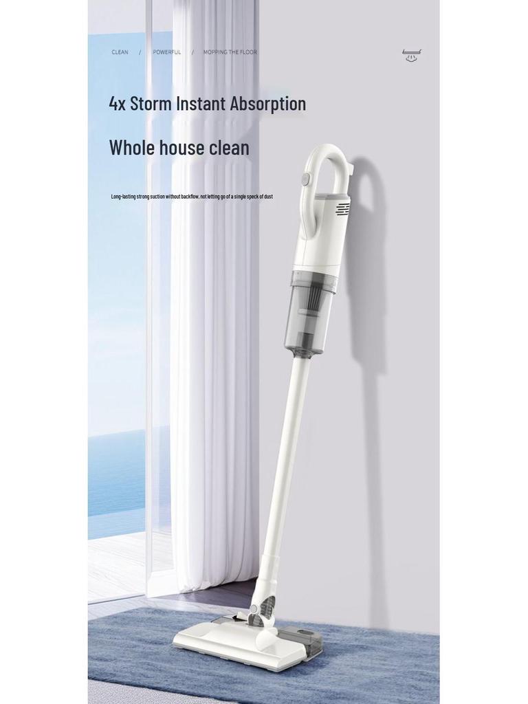 Cordless All-in-One Silent Vacuum & Wet Mop - High-Power Handheld Dust & Mite Remover for Home