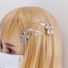Metallic Bowknot Pendant Hair Clip Elegant Hairpin Duckbill Clip Side Barrettes for Women Side Bangs Hair Styling Clip