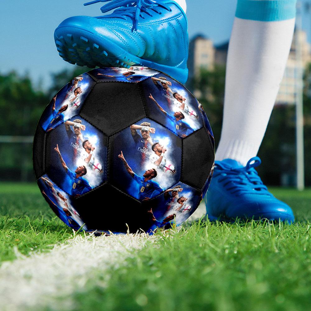Neymar Printed Size 5 Soccer Ball, Machine-Stitched PVC, Durable & High Bounce, All Ages Fit, Fan Merchandise, Matches & Outdoor Use.