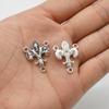 Religious Rosary Centerpiece Connectors Silver Tone Catholic Medallions and Cross Charms Made In Italy