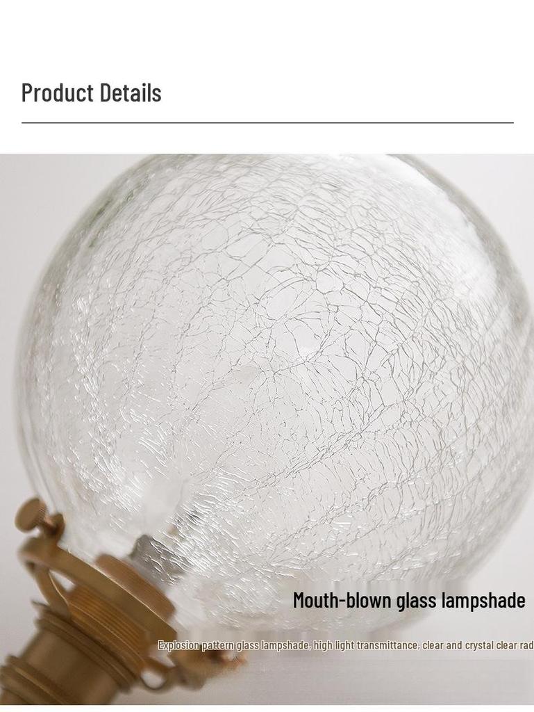 Nordic Minimalist Brass and Glass Pendant Light for Bedroom, Bedside, and Restaurant Ambience