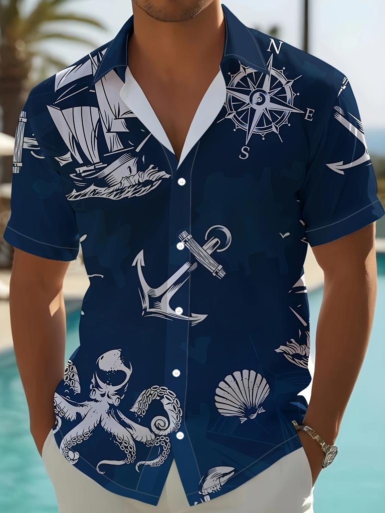 2025 New Model 3D Printed Men'S Short Sleeve Shirt